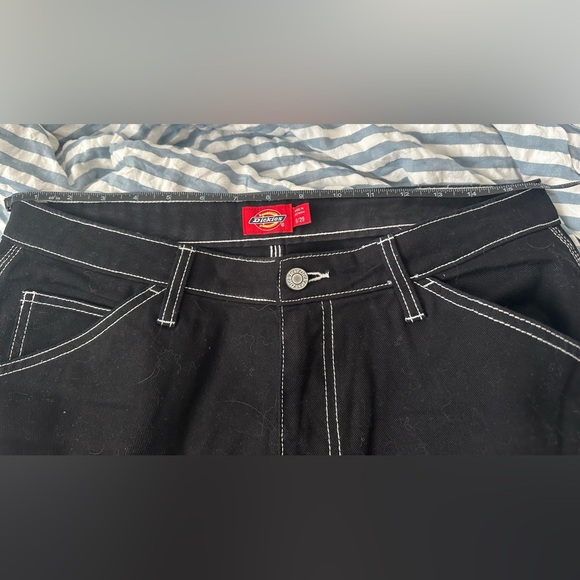 Dickies Black Carpenter Pants White Stitching - Picture 5 of 5